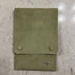 Van Cleef & Arpels light green suede/microfiber travel pouch, brand new